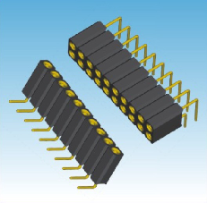 348. 产品名称: 2.54mm 圆孔 单/双/三排 90度