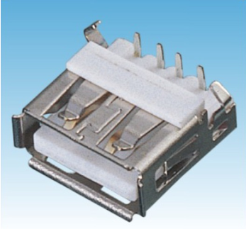 358. 产品名称: USB A Type板端 母座 90度沉板式  