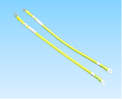 444. 产品名称：定制新能源光伏逆变器地线UL1015/12AWG/黄绿/RNB5.5-4L冷压端子+黄绿色热缩套管包裹整条线