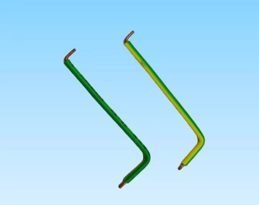 464. 产品名称：新能源储能设备内部用线UL1015/20AWG/黄注绿单股硬线/多角度定形折弯/线束定制加工