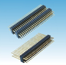 151. 产品名称: 1.27*2.54mm 排针 双排 180度 单塑/多塑