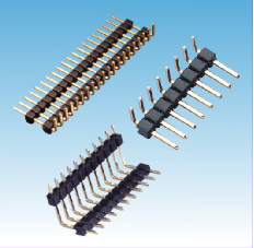 199. 产品名称: 2.54mm 排针 单排 90度单塑/多塑
