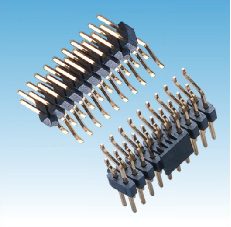 209. 产品名称: 2.54mm 排针 双排 卧式SMT(带柱/夹持盖)      