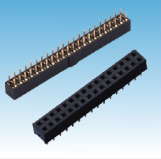 185. 产品名称: 2.00mm 排母 双排 180度（带防呆凸点）