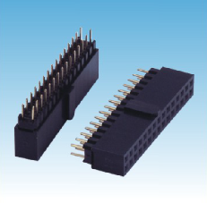 230. 产品名称: 2.54mm 排母 单排 180度 Y端 带凸点 加塑胶