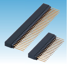 231. 产品名称: 2.54mm 排母 双排 180度 Y端 PC104