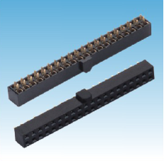 235. 产品名称: 2.54mm 排母 双排 180度 U端带防呆凸点