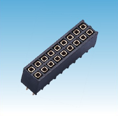 236. 产品名称: 2.54mm 排母 双排 180度 四面包 上插型