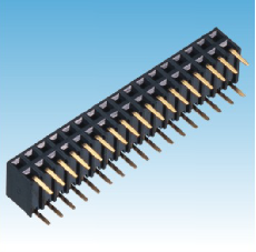239. 产品名称: 2.54mm 排母 双排 双侧90度