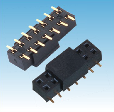 242. 产品名称: 2.54mm 排母  双排 SMT(带柱/夹持盖)