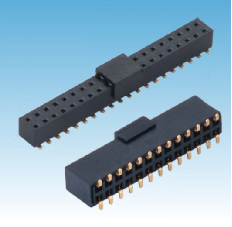 244. 产品名称: 2.54mm 排母 双排 SMT U端（带柱/夹持盖）