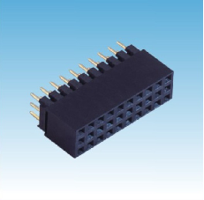 247. 产品名称: 2.54mm 排母 三排 180度 Y端 加塑胶